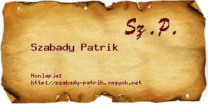 Szabady Patrik névjegykártya