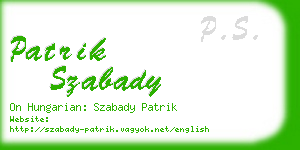 patrik szabady business card